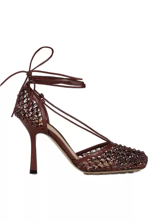 Bottega Veneta Sparkle Stretch Lace-up Sandals