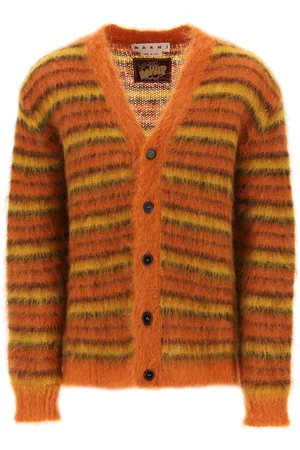 Marni Embroidered Mohair Blend Fuzzy-wuzzy Cardigan