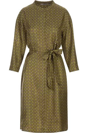 Max Mara Kaftan Dress In Printed Silk