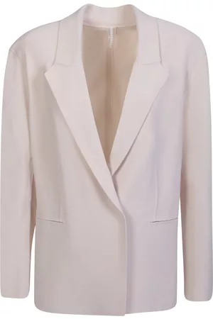 Norma Kamali Easy Fit Ivory Single-breaste Jacket