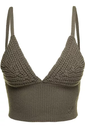 BLUMARINE Knit Top With Embroidered Logo In Wool