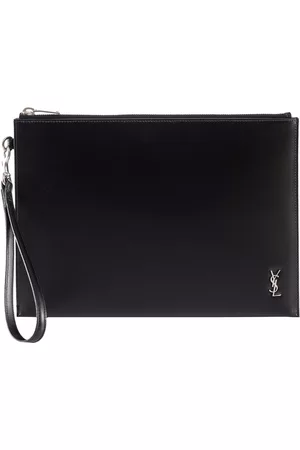 Saint Laurent Cassandre Tablet Holder In Shiny Leather With Zip