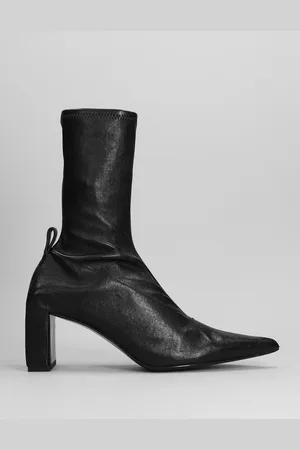 Jil Sander Low Heels Ankle Boots In Leather