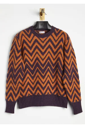 DoppiaA Aambrosia Shetland Wool Zig-zag Sweater