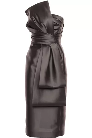 Alberta Ferretti Mikado Bustier Dress