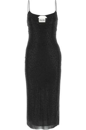 Miu Miu Embellished Sleeveless Midi Dress