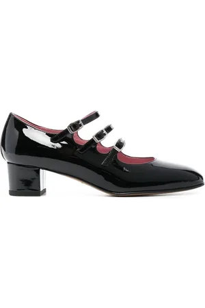 Carel Kina Mary Janes With Straps And Block Heel In Patent Leather Woman