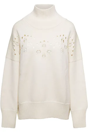 Chloé Pointelle Wool High Neck Pul