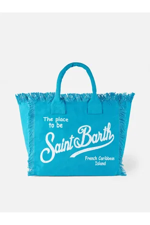 MC2 SAINT BARTH Vanity Turquoise Canvas Shoulder Bag