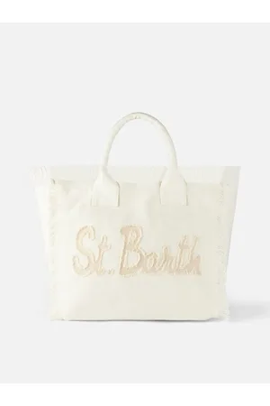 MC2 SAINT BARTH Vanity Canvas Shoulder Bag With St. Barth Patch