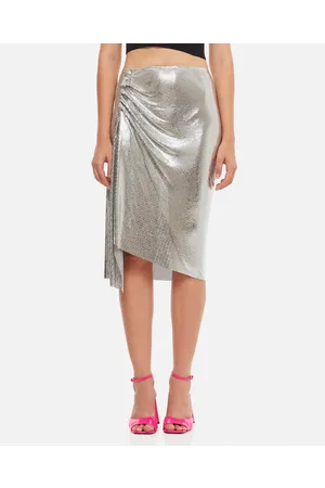 Paco rabanne Draped Aluminum Midi Skirt