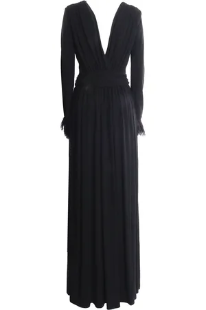 Alberta Ferretti Pleated Dress With Feathers