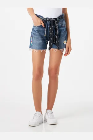 MC2 SAINT BARTH Woman Denim Shorts With Embroidery