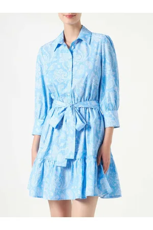 MC2 SAINT BARTH Paisley Print Cotton Short Dress Daisi