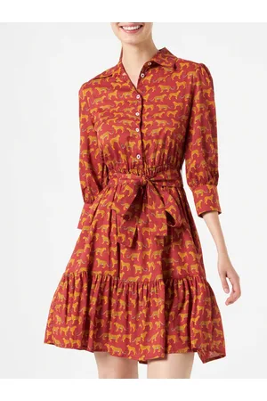 MC2 SAINT BARTH Animalier Print Cotton Short Dress Daisi With Embroideries
