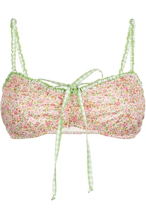 MC2 SAINT BARTH Top Bralette Swimsuit With Liberty Print Made With Liberty Fabric