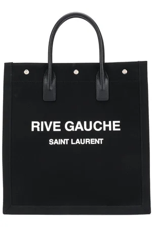Saint Laurent Black Canvas Rive Gauche Shopping Bag
