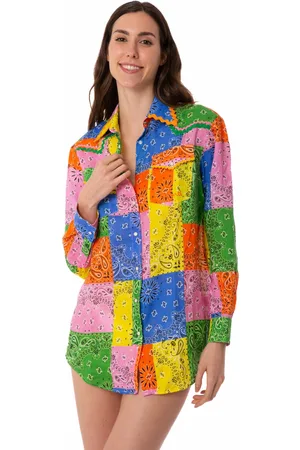 MC2 SAINT BARTH Multicolour Bandanna Print Linen Shirt