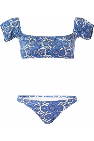 MC2 SAINT BARTH Floral Denim Bandeau Bikini