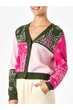 MC2 SAINT BARTH Woman Cropped Cardigan With Bandanna Print