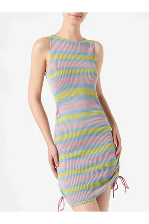 MC2 SAINT BARTH Ribbed Sheath Dress Jori With Drawstring