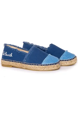 MC2 SAINT BARTH Denim Canvas Espadrillas With Embroidery
