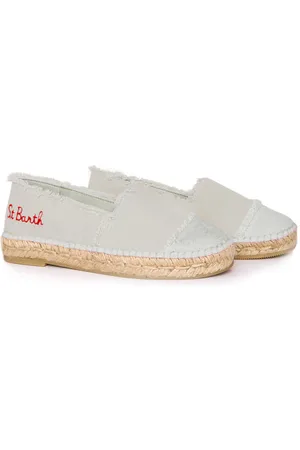 MC2 SAINT BARTH Beige Canvas Espadrillas With Embroidery