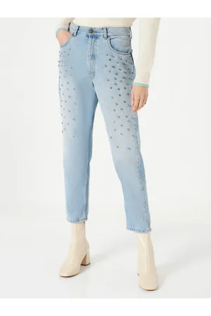 MC2 SAINT BARTH Woman Jeans With Rhinestones