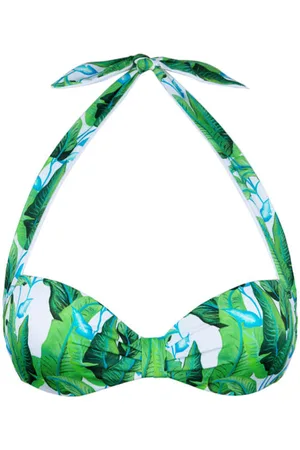 MC2 SAINT BARTH Tropical Leaves Print Bralette Top