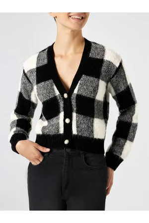 MC2 SAINT BARTH Woman Short Cardigan With Jewel Buttons And Vichy Print