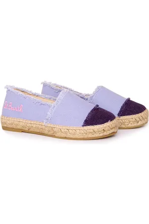 MC2 SAINT BARTH Lilac Canvas Espadrillas With Embroidery