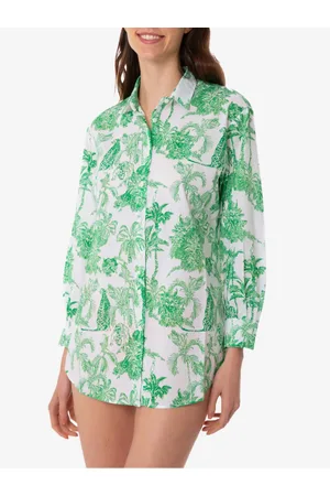 MC2 SAINT BARTH Woman Cotton Shirt With Toile De Jouy Print