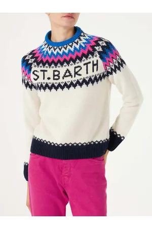 MC2 SAINT BARTH Woman Crewneck Nordic Jacquard Sweater