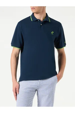 MC2 SAINT BARTH Piquet Polo With St. Barth Logo And Contrasts