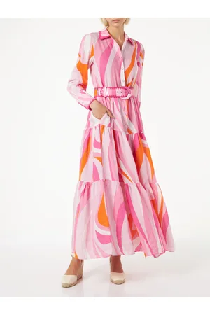 MC2 SAINT BARTH Multicolor Shape Wave Dress Marbella With Embroideries
