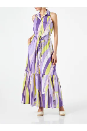 MC2 SAINT BARTH Woman Halterneck Dress With Wave Print