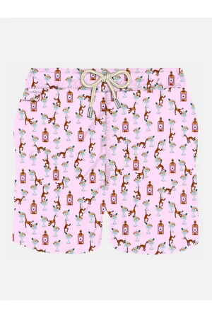 MC2 SAINT BARTH Man Light Fabric Swim Shorts With Gin And Monkey Print