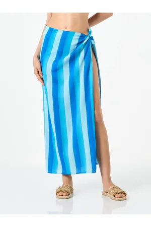MC2 SAINT BARTH Cotton Pareo Skirt With Striped Print