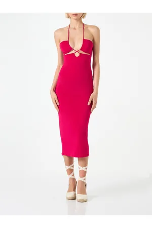 MC2 SAINT BARTH Longuette Cutout Fuchsia Dress Farah