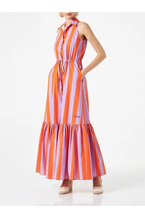 MC2 SAINT BARTH Woman Halterneck Dress With Striped Print