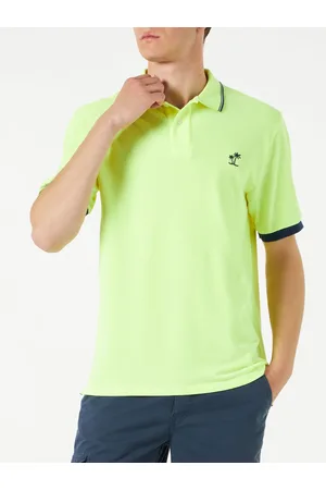 MC2 SAINT BARTH Yellow Piquet Polo With St. Barth Logo