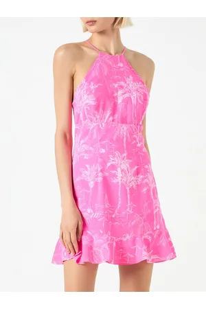 MC2 SAINT BARTH Fluo Toile De Jouy Print Slip Dress Avrill
