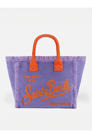 MC2 SAINT BARTH Vanity Purple Terry Shoulder Bag With Saint Barth Logo