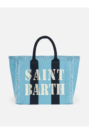 MC2 SAINT BARTH Vanity Canvas Shoulder Bag With Saint Barth Logo