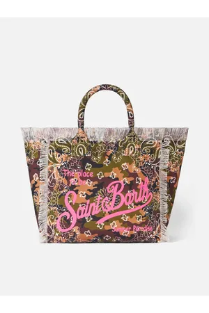 MC2 SAINT BARTH Vanity Canvas Shoulder Bag With Bandanna Camouflage Print