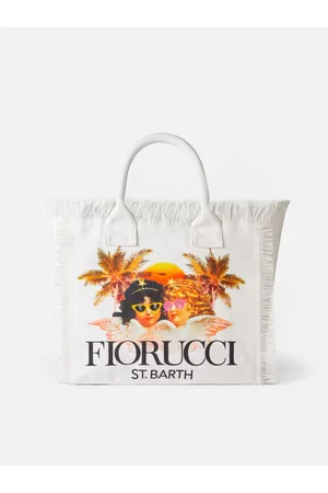 MC2 SAINT BARTH Vanity Canvas Shoulder Bag With Fiorucci Angels Print Fiorucci Special Edition