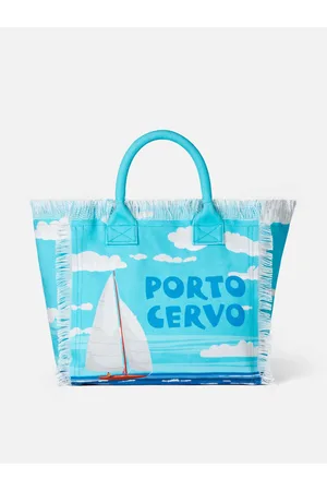 MC2 SAINT BARTH Vanity Canvas Shoulder Bag With Porto Cervo Print