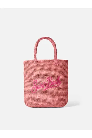 MC2 SAINT BARTH Raffia Bucket Bag With Embroidery