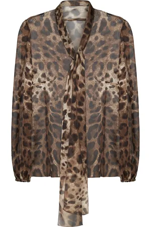 Dolce & Gabbana Leopard Print Chiffon Shirt