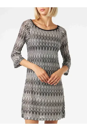 MC2 SAINT BARTH And White Knitted Chevron Mini Dress
